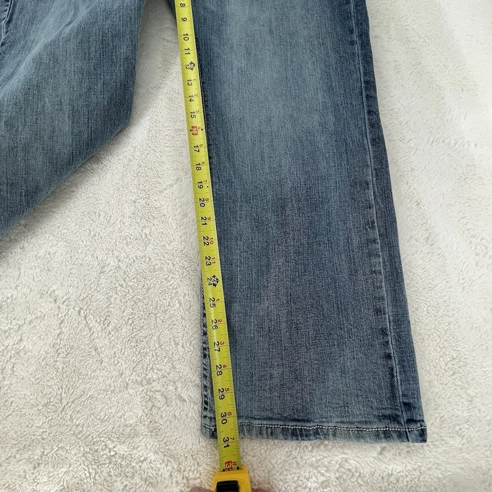 TK Axel Slim Bootcut Jeans Light Wash Distressed Blue Denim 38x32 Mens